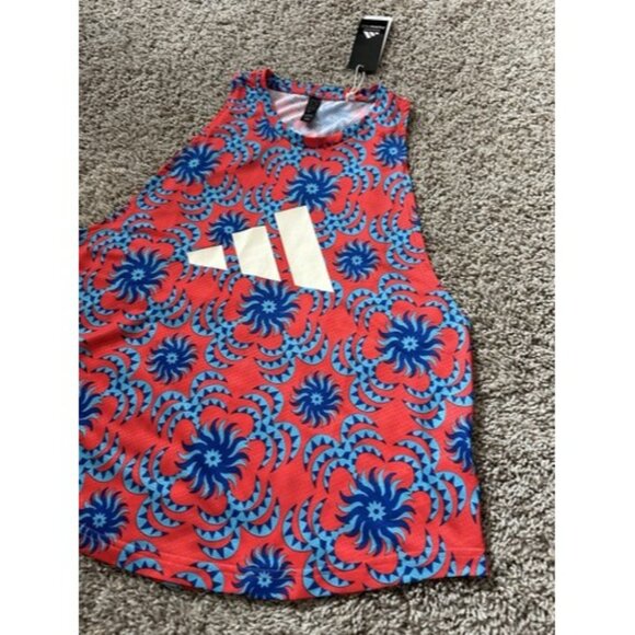 Adidas X Farm Rio Red Blue Sleeveless Tank Pull Over Active Logo Size XS - Picture 4 of 12
